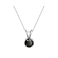 dazzlingrock collection 1,15 carats (ct) or blanc 14 k rond noir diamant pour femme solitaire pendentif