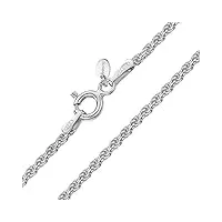 amberta® bijoux - collier - chaîne argent 925/1000 - maille corde - largeur 1.5 mm - longueur 40 45 50 55 60 cm (60cm)
