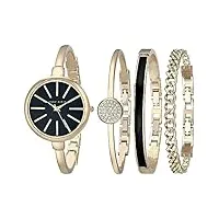 anne klein ensemble bracelet-montre pour femmes, ak/1470gbst