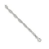 argent sterling 4.5 mm herculean bracelet nœud – mousqueton – 18 centimetres