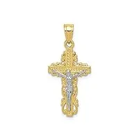 10 k or rhodié pendentif croix de haute qualité or 9 carats jewelryweb