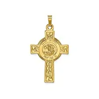 croix 14 carats avec pendentif médaille saint michael-dimensions : 28 x 20 mm-jewelryweb