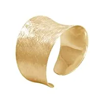 bracelet manchette en argent sterling plaquè or, mat brossé 35mm