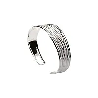 silbermoos bracelet femme bracelet rigide á motif ondulé sablé et brillant argent sterling 925