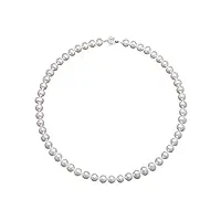viki lynn collier fantaisie femme en perle blanche de culture d'eau douce classe aaa fermoir de fleur diamètre de perle 6-7mm idée cadeau femme original