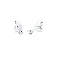 diamore boucles d'oreilles classique Élégant avec diamantes (0.06 ct.) boucles d'oreilles femme - (925/1000) argent