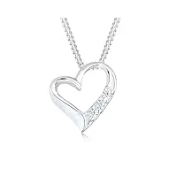 elli diamonds collier femmes avec pendentif coeur Éternité avec diamant (0.04 ct.) en argent sterling 925
