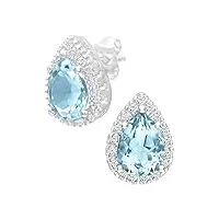 naava - pe03553w bt - boucles d'oreille femme - or blanc 375/1000 (9 cts) 1.8 gr - topaze/diamant