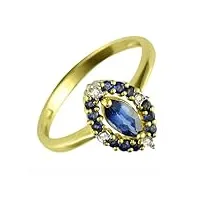 ivy gems - 183r3414-09/amn - bague femme - or jaune 375/1000 (9 cts) 1.051 gr - saphir/diamant - t 53