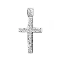 dazzlingrock collection pendentif en forme de croix en argent sterling avec diamant rond de 1,00 carat (chaîne en argent incluse)