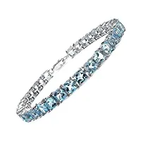 bijoux schmidt-charme elegant blue topaz bracelet - argent 925 rhodié 22,11 carats