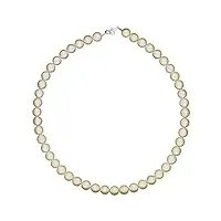 erce collier perles de culture d'eau douce Ø 9-10 mm couleur beige fermoir à mousqueton longueur 55 cm