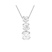 ivy gems - 117p0003-01 - collier femme - or blanc 375/1000 (9 cts) 1.119 gr - oxyde de zirconium