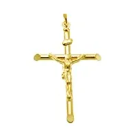 grand pendentif crucifix en or 9 carats avec boîte cadeau