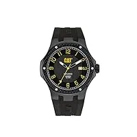 chat navigo carbone hommes de montre à quartz avec affichage analogique et bracelet en silicone noir cadran noir a5.161.21.111