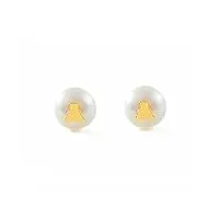 boucles d'oreilles fille enfant ours perle 6 mm or jaune 18 carats - coffret cadeau - certificat de garantie - mondepetit