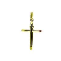 pendentif en or jaune 18 kt corne-pendentif croix biseautÉe