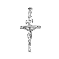 clever schmuck pendentif en forme de croix de jésus en argent sterling 925 - 25 mm - avec inri - forme plate et brillante - avec étui en forme de croix.