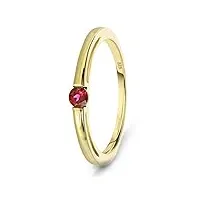 miore bague pour femmes bague de fiançailles solitaire avec pierre précieuse rubis rouge en or jaune 9 carat / 375 or, bijoux