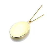 sayers london collier et pendentif médaillon en or jaune 9 carats - 51cm
