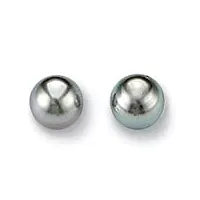 sf bijoux - boucles d'oreilles or gris 750/1000e et perle de tahiti - gris