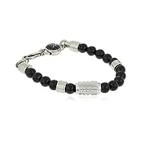 diesel bracelet pour hommes , 18.5 cm, 5 cm d'extension bracelet noir en acier inoxydable, dx0847040