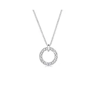 elli collier femme pendentif cercle découpé avec cristaux en argent sterling 925