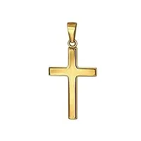 clever bijoux or pendentif croix 21 mm design brillant 375 or