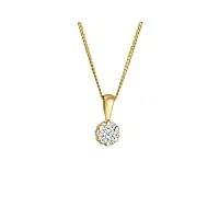 elli diamonds collier femmes avec pendentif Élégant avec diamant (0.12 ct.) en or jaune 585 45