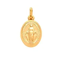 pendentif médaille miraculeuse en or 9 carats cadeau de baptême/communion 12 mm