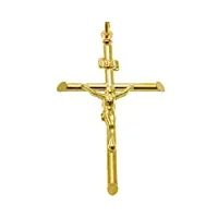 grand pendentif crucifix en or 9 ct avec coffret cadeau