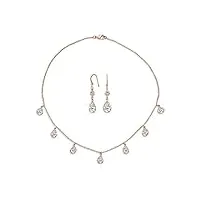bling jewelry pendentifs en forme de poire cz la mode collier boucles d'oreilles pour femmes prom promo plaqué or rose