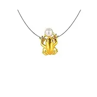 drachenfels design grenouille pendentif femme-plaqué or-perle argent mat brillant perle de culture d'eau douce blanc-d pour agg/64