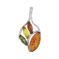 nature d'ambre - pendentif seul (sans chaîne) - argent 925 - ambre - 31610236rh