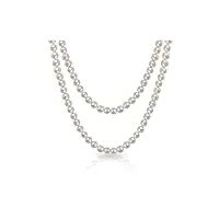 collier de perles long pour femmes | collier de perles blanches d'eau douce 8-9mm, collier à plusieurs rangs