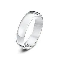 theia unisexe bague platine, forme demi-jonc lourd, polie, 5mm - taille 59