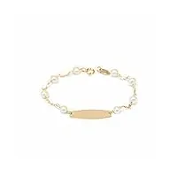 monde petit g1226pu - 18ct yellow gold children's pearl bracelet - coffret cadeau - certificat de garantie - mondepetit