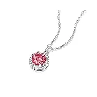 zhudj 1ct 3ct 9mm rose moissanite pendentif collier avec fête de mariage femme bijoux cadeau
