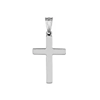 14 k or blanc pendentif croix brillant carré