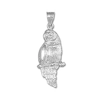 collier pendentif - 10 ct or blanc 471/1000 parrot collier pendentif (vient avec une chaîne de 45 cm)