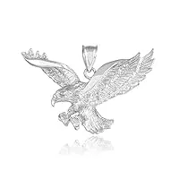 joyara collier pendentif - 10 ct or blanc 471/1000 collier pendentif de vol de l'aigle (vient avec une chaîne de 45 cm)