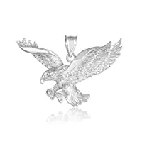 joyara collier pendentif - - 14 ct or blanc 585/1000 voler aigle