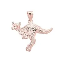 collier pendentif - - 14 ct or rose 585/1000 diamants pendant kangaroo coupe