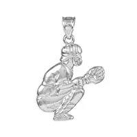 joyara collier pendentif - - 14 ct or 585/1000 sport blanc baseball catcher charm