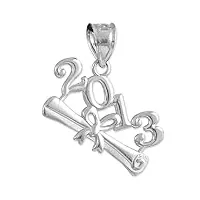 joyara collier pendentif - 10 ct 471/1000 "classe de 2013" -diplôme or collier pendentif blanc (vient avec une chaîne de 45 cm)