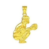joyara collier pendentif - - 14 ct 585/1000 sport or catcher de baseball charm