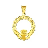 joyara collier pendentif - - 14 ct or 585/1000 classique tressé claddagh-