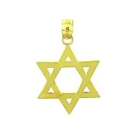 collier pendentif - - 14 ct 585/1000 juif charms et s- Étoile de david poli or jaune