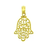 collier pendentif - - 14 ct 585/1000 charm juive - hamsa 14 ct or 585/1000 jaune