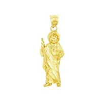 collier pendentif - - 14 ct 585/1000 religieux charms - saint juifs charm en or